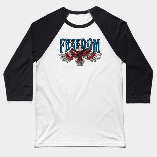 4th of July - Independence Day Baseball T-Shirt by valentinahramov